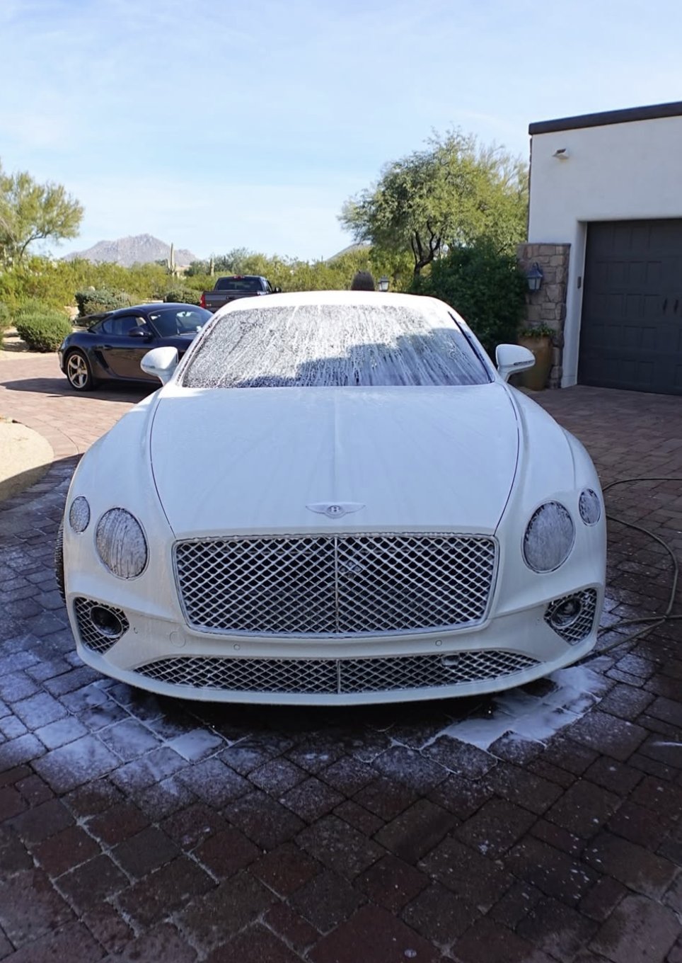 Bentley Continental GT foam wash in Scottsdale AZ